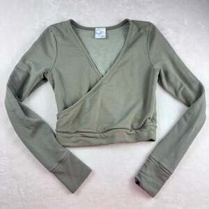 OFFLINE by Aerie Fleece Wrap crop Top green